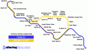 An anagrammed map of the Vancouver Skytrain system.